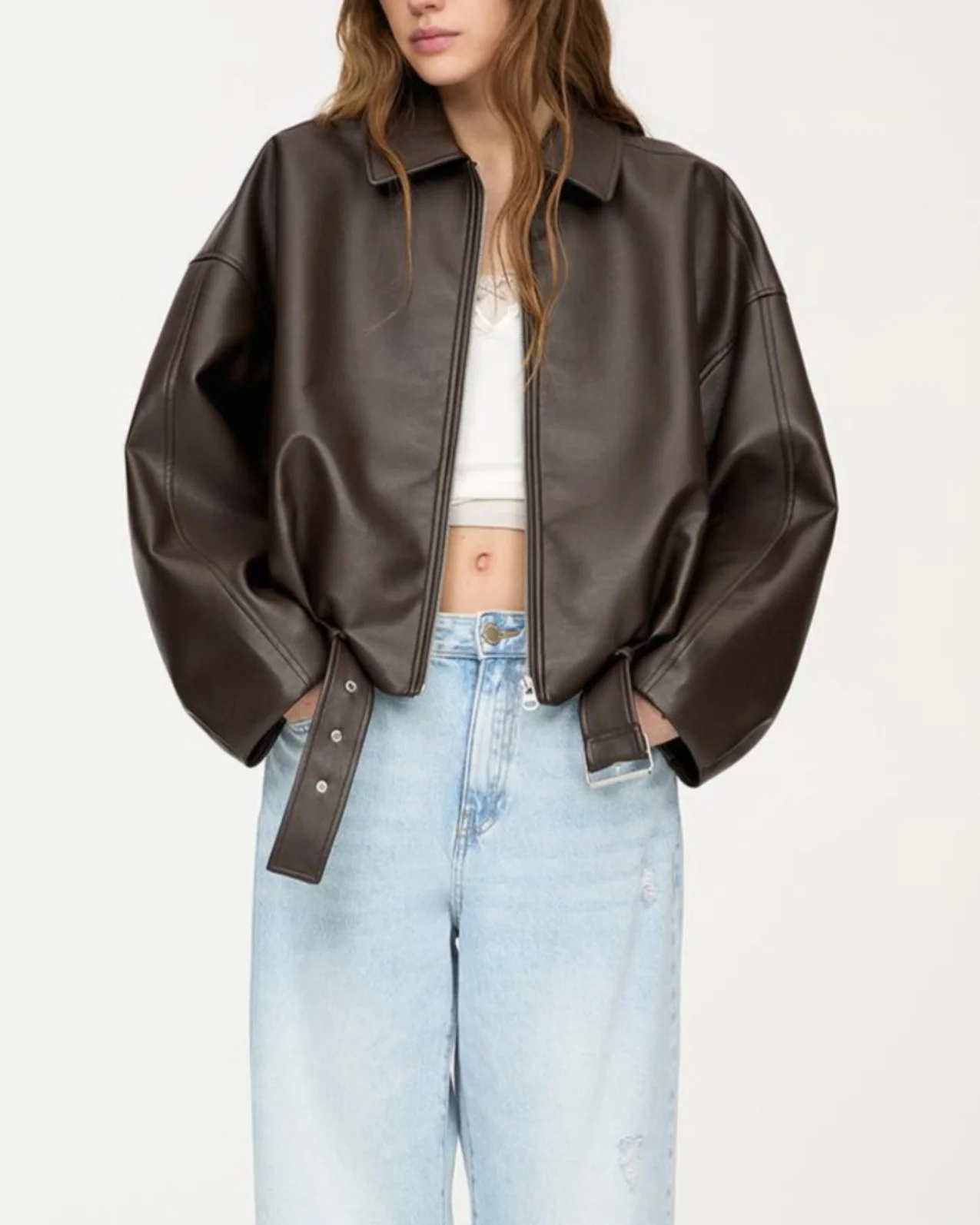 Belted Leather Jacket - Image 4
