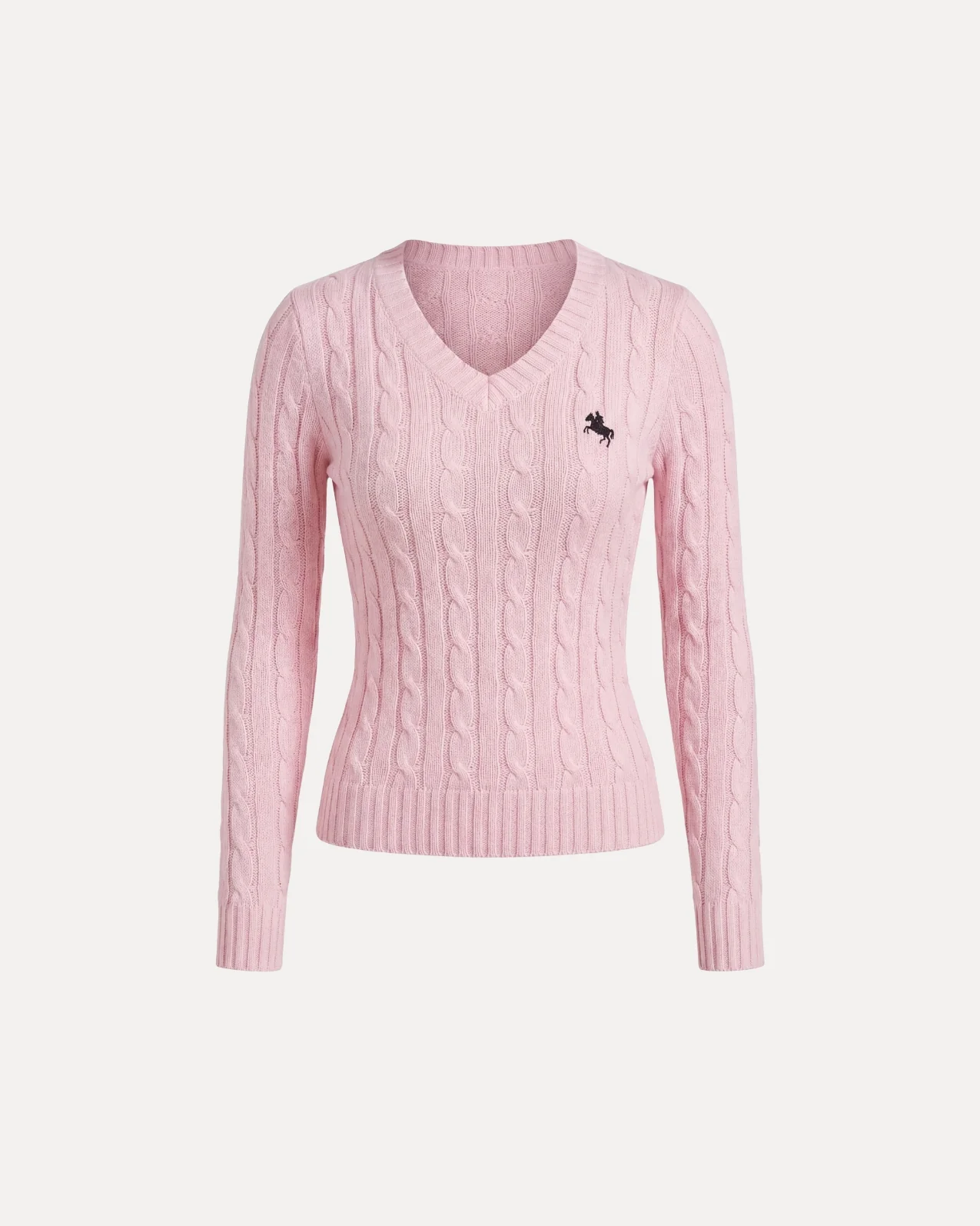 Cable Knit V-Neck Sweater - Image 9