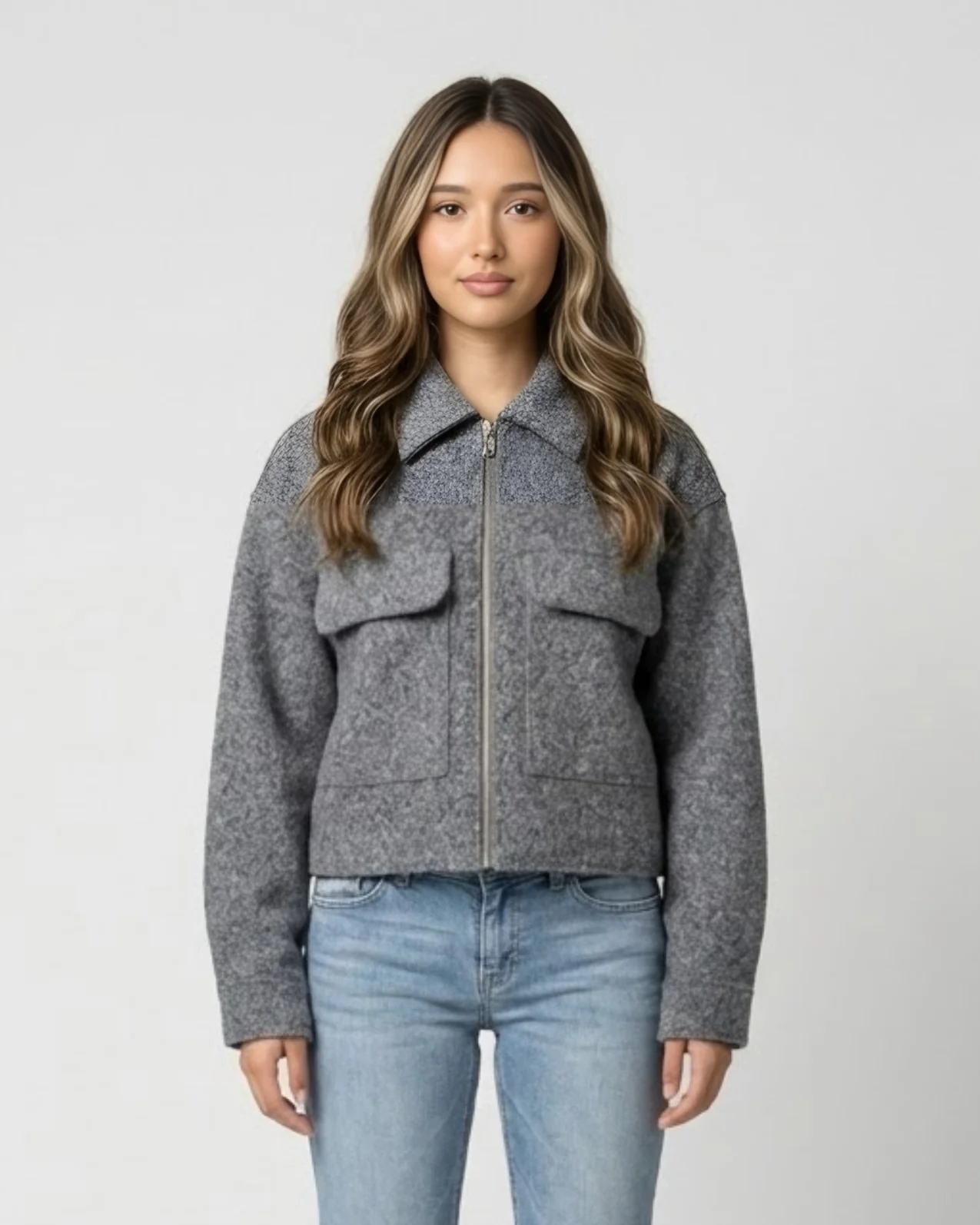 Cropped Wool Jacket - Image 3