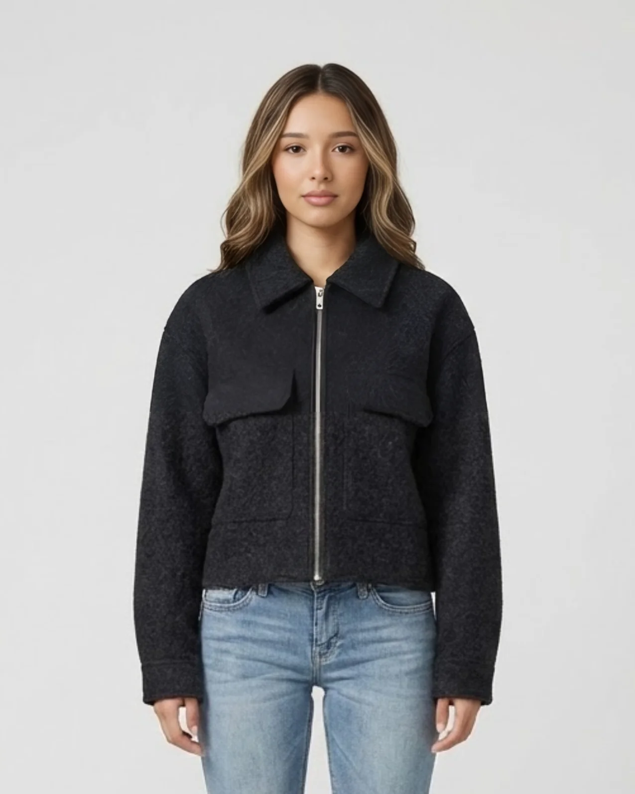 Cropped Wool Jacket - Image 5