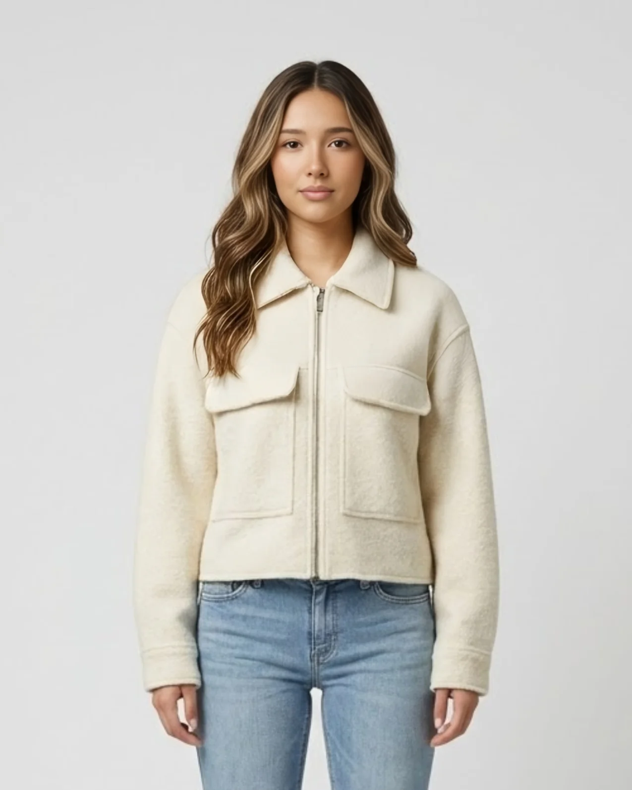 Cropped Wool Jacket - Image 9
