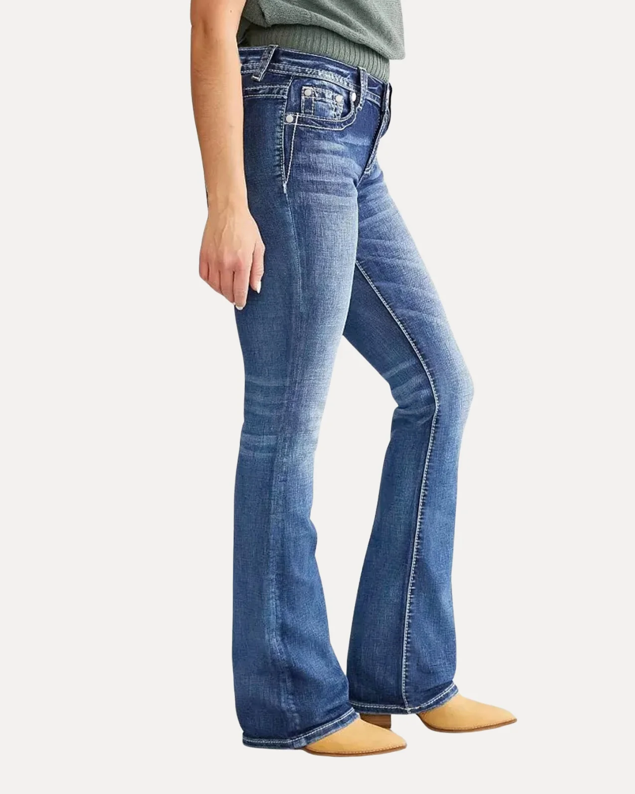 Embroidered Flare Jeans - Image 4