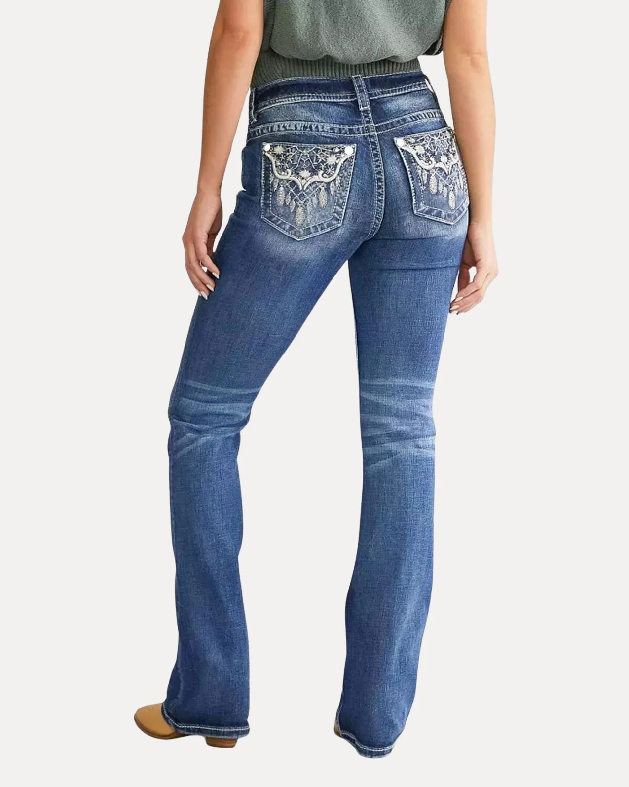 Embroidered Flare Jeans - Image 6