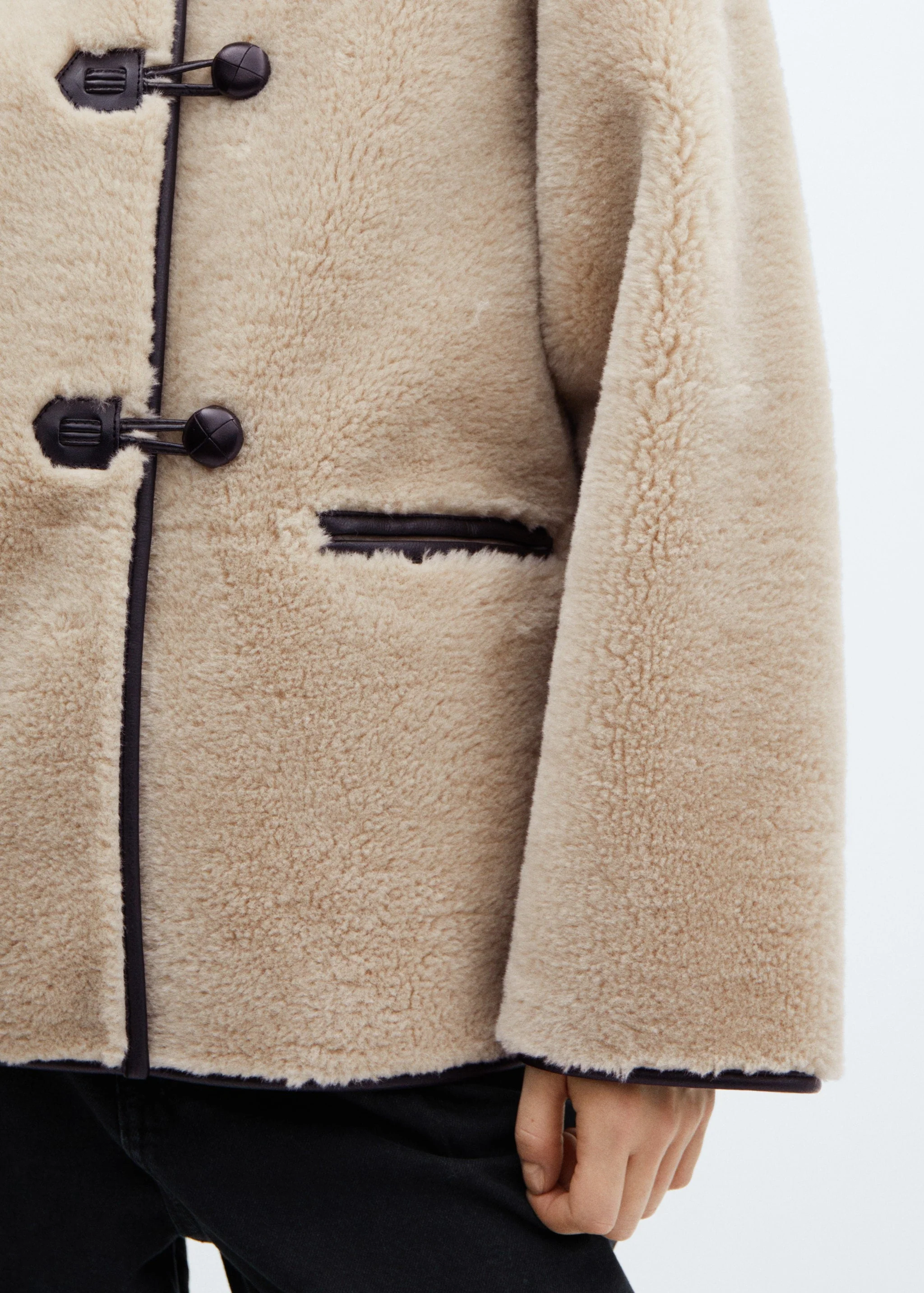 Faux fur coat with applications - Image 6