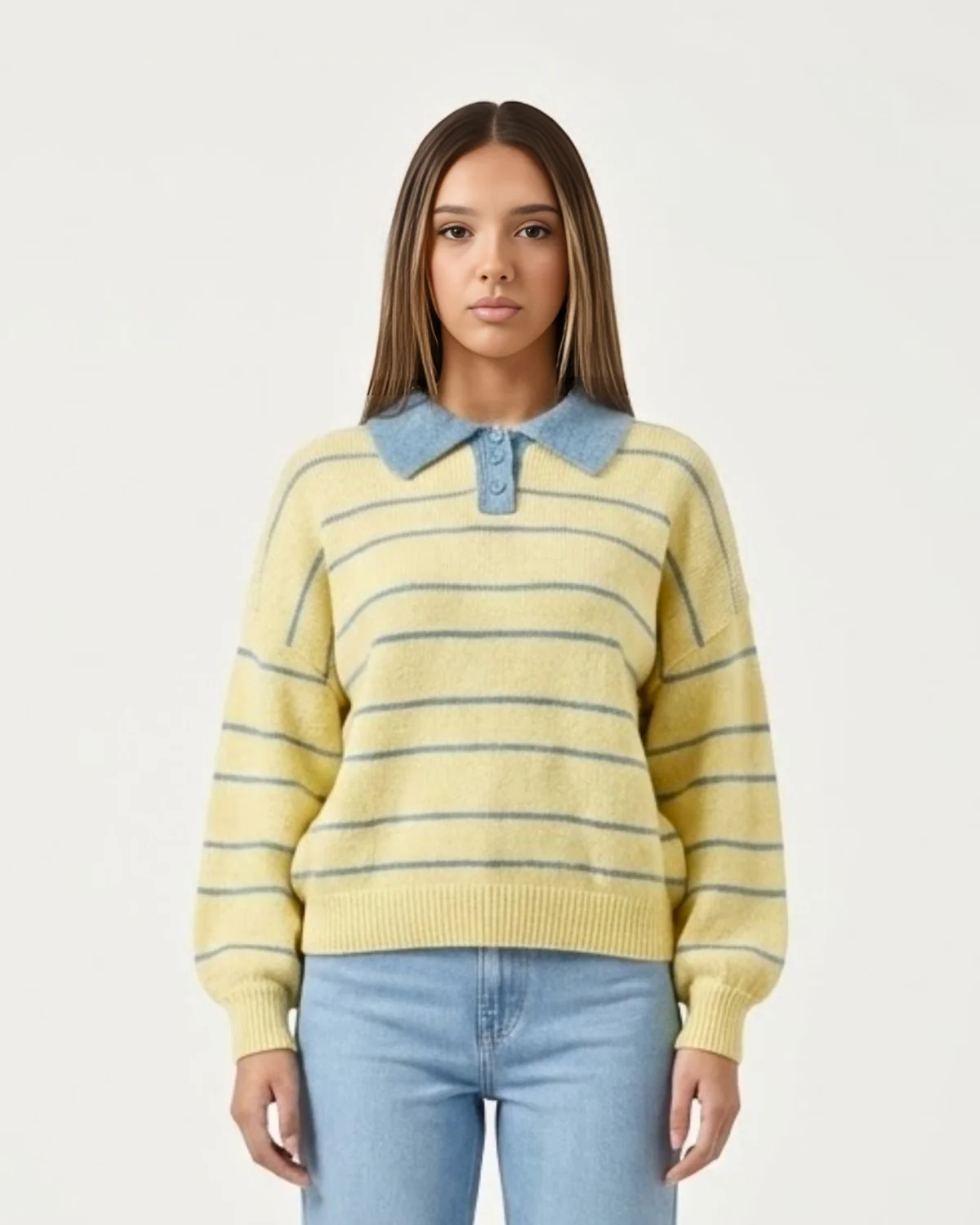 Lemon Polo Knit Sweater - Image 3