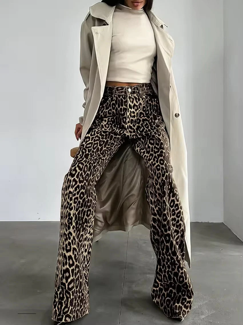 Leopard | Denim Straight Jeans - Image 4