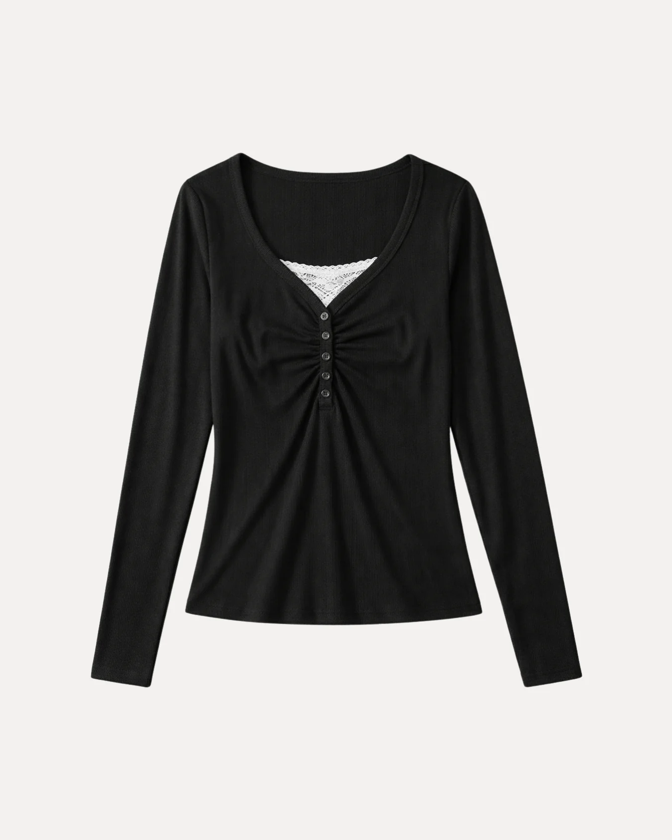 Ruched Henley Top