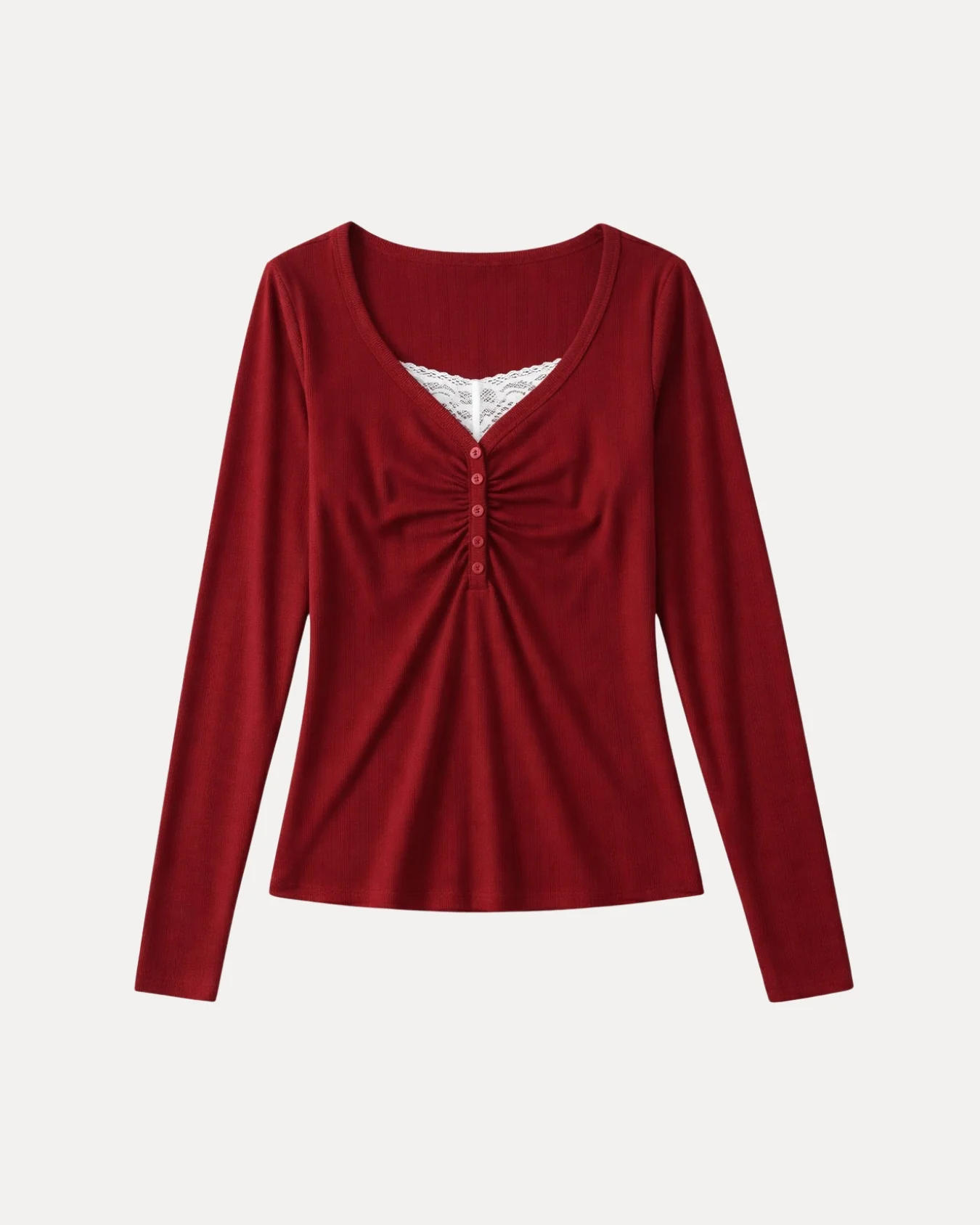 Ruched Henley Top - Image 14