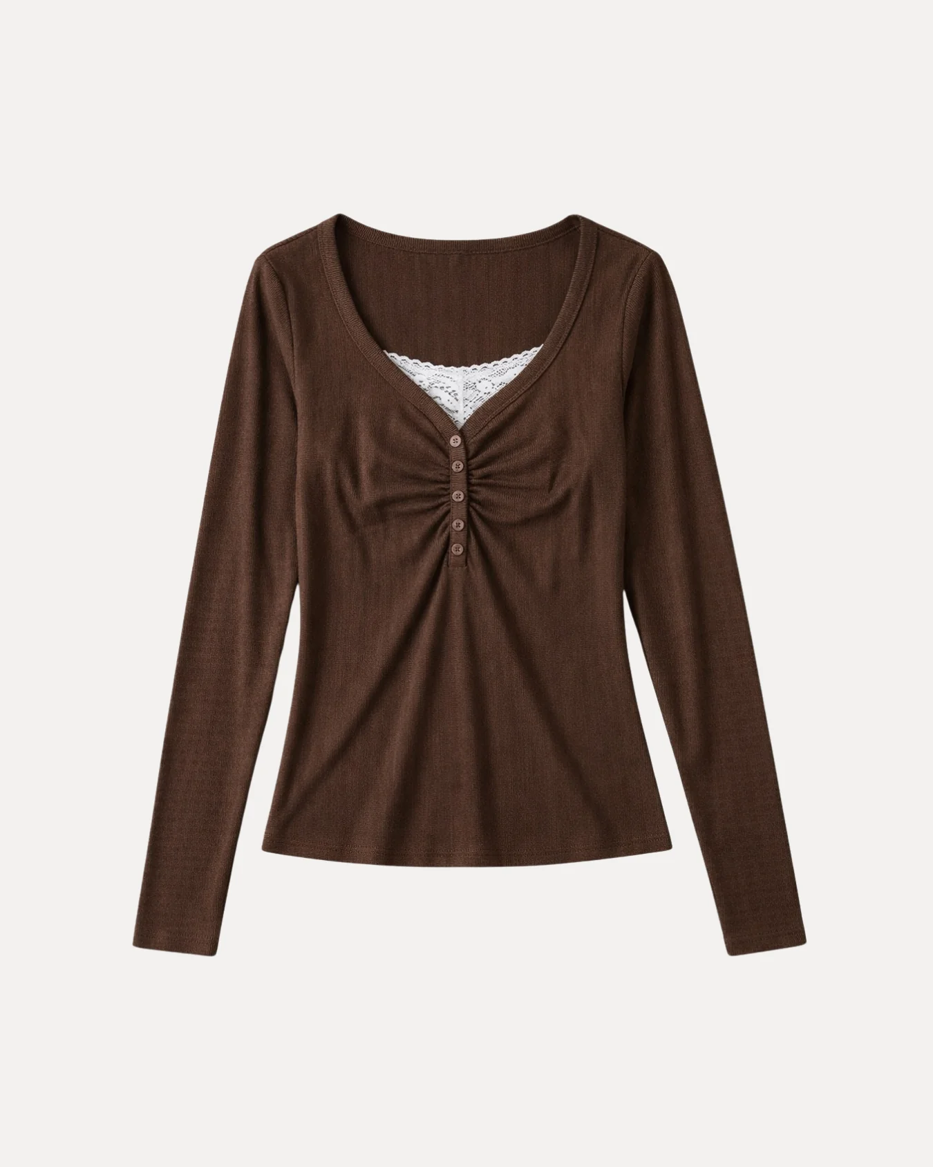 Ruched Henley Top - Image 7
