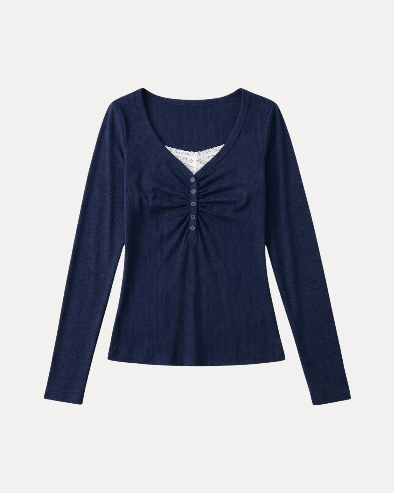 Ruched Henley Top - Image 9