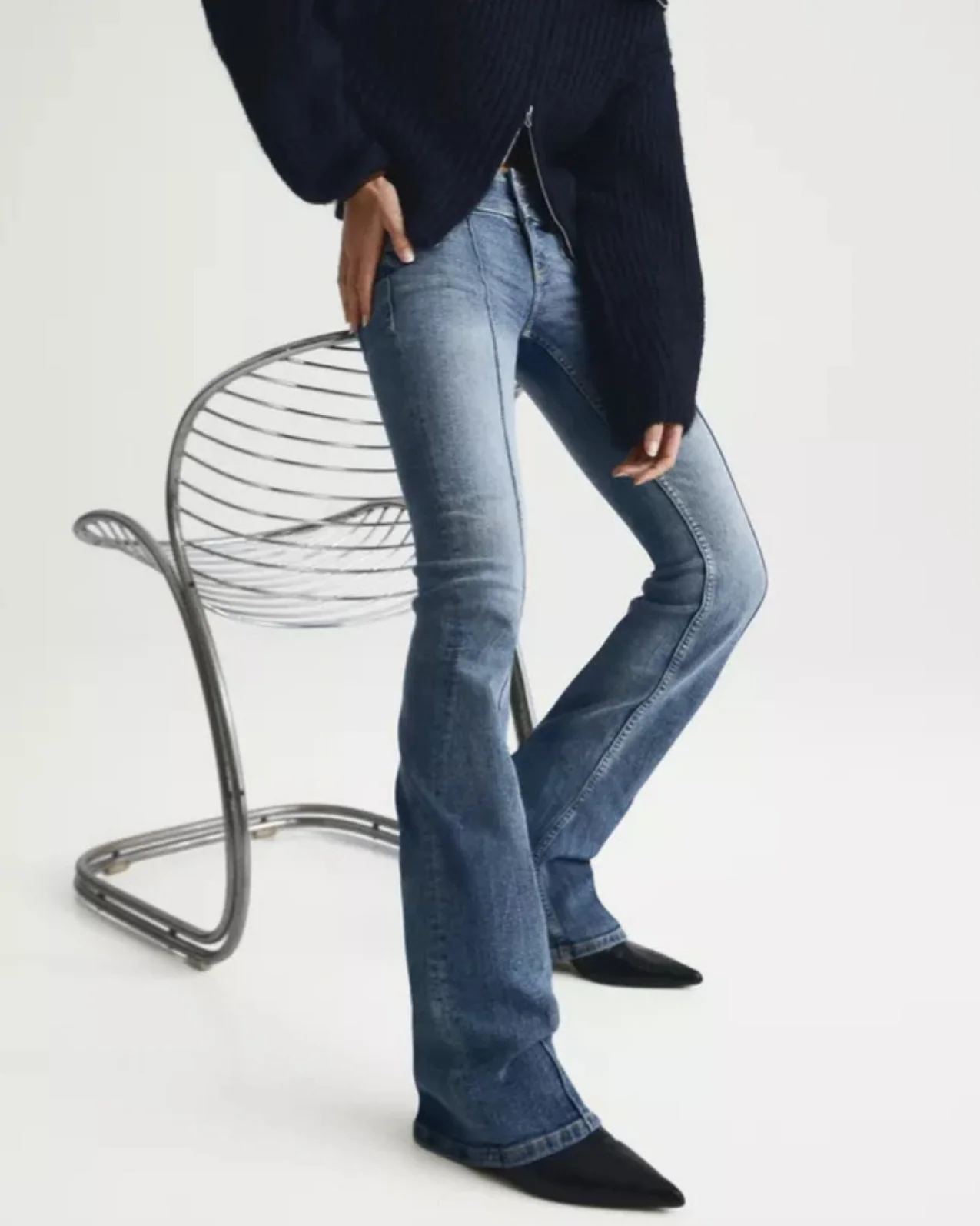 Sleek Flow Flare Jeans - Image 5