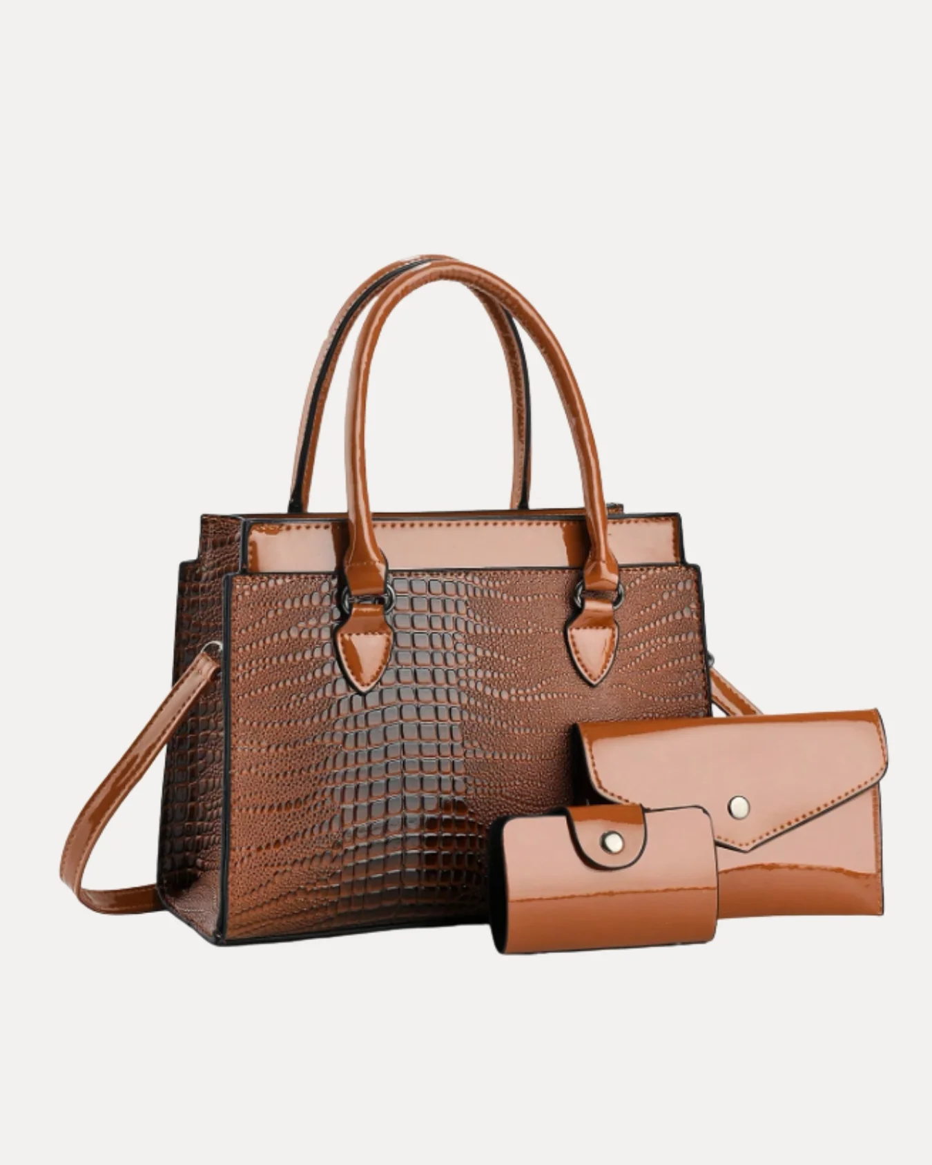 Textured Classic Handbag Set - Image 2